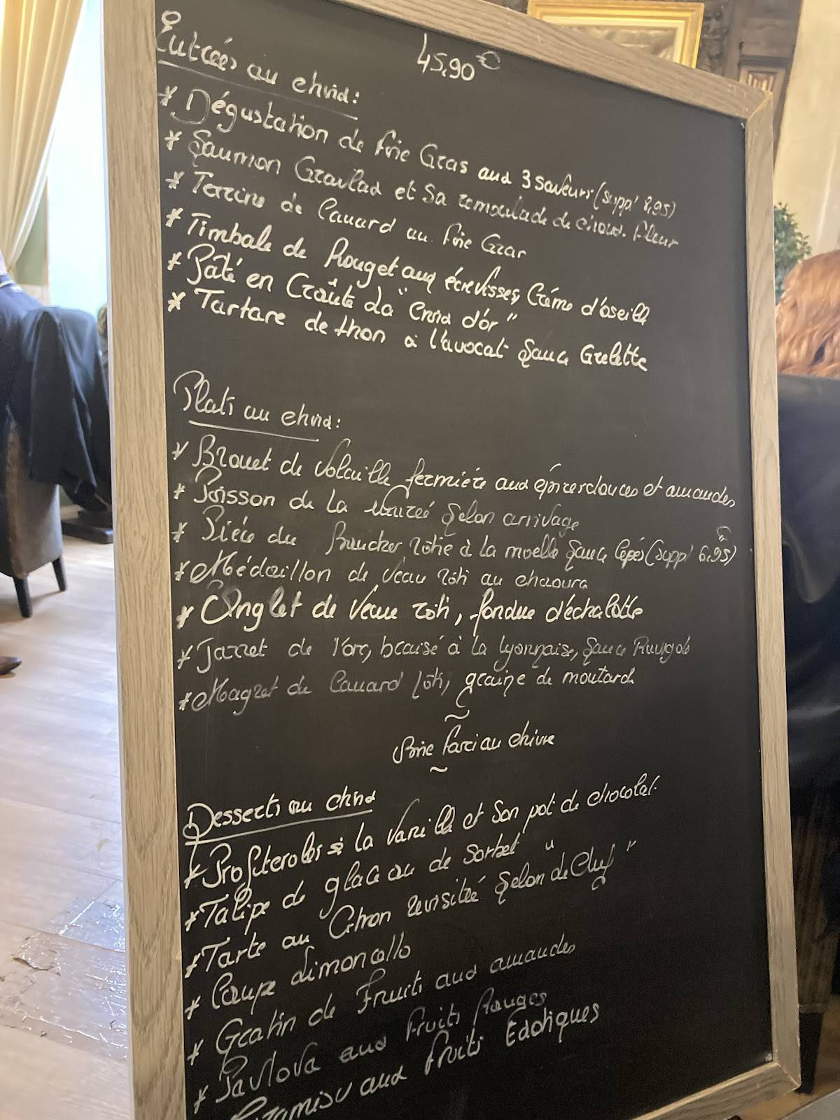 Menu de La Croix d'Or