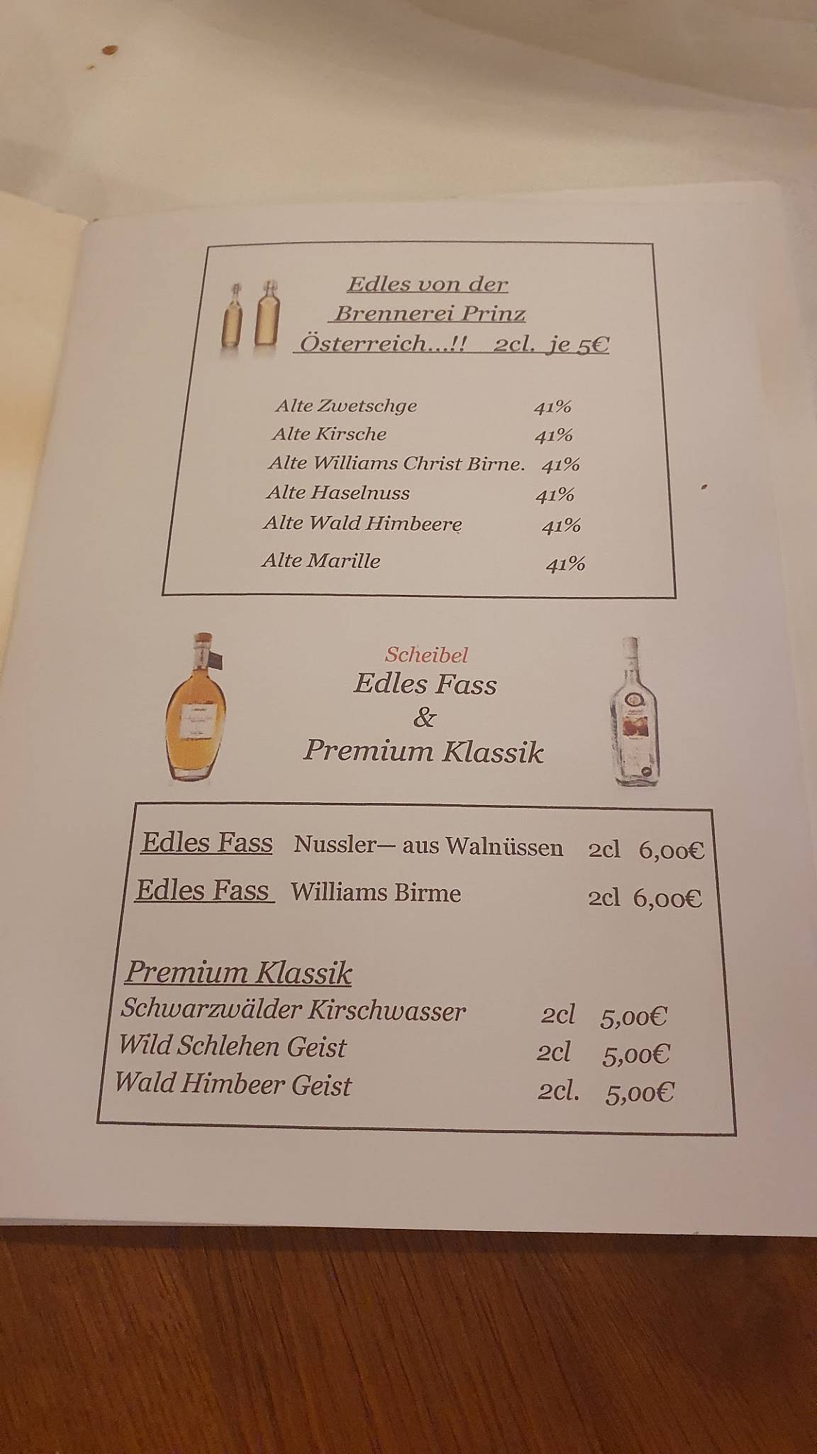 Menu de Restaurant Landgasthof zur Post Windeck-Rosbach
