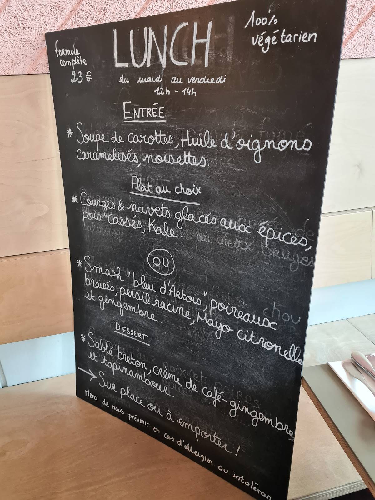 Menu de Le Local Bxl