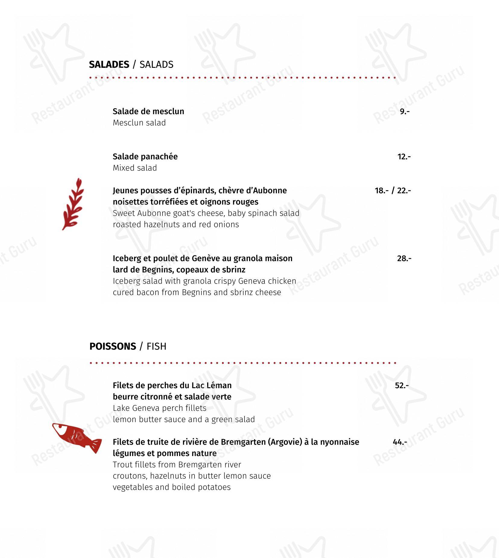 Menu di Restaurant Les Armures - 菜单