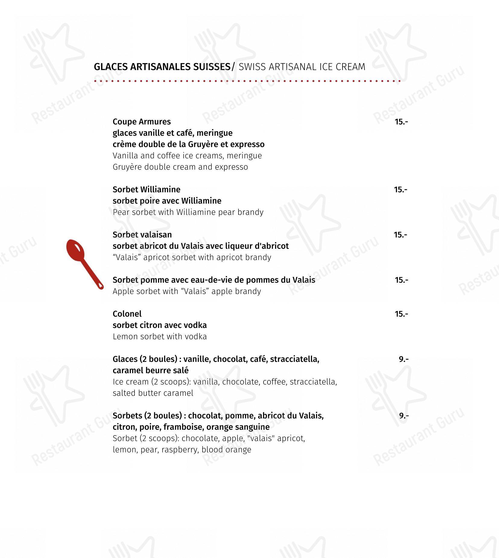 Menu di Restaurant Les Armures - 菜单