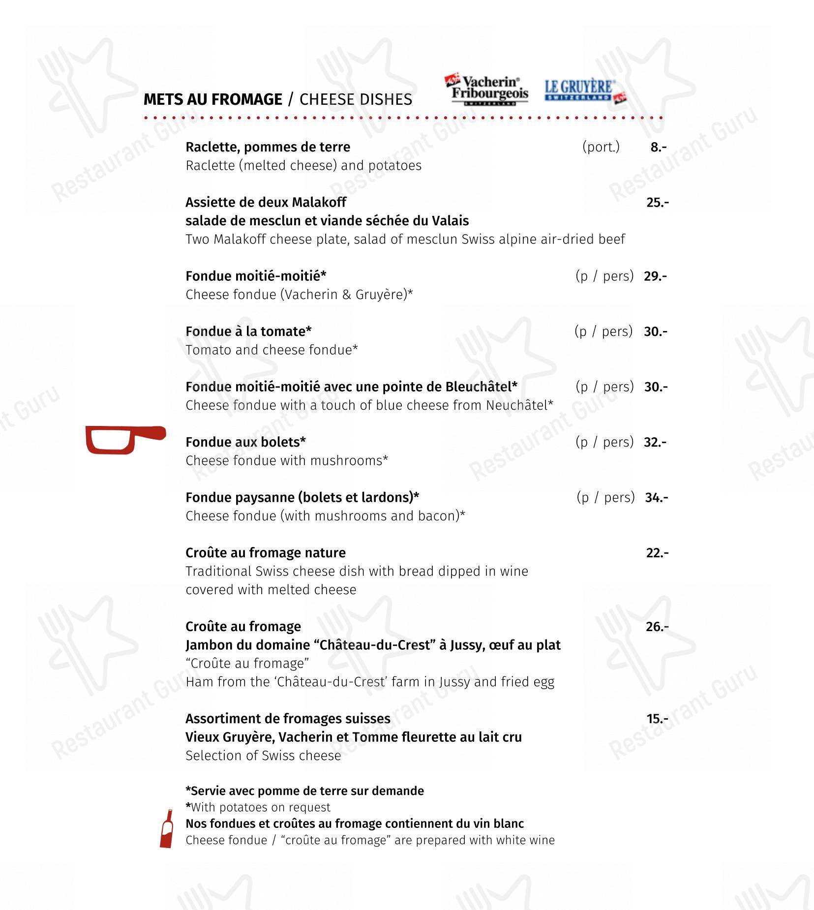 Menu di Restaurant Les Armures - 菜单