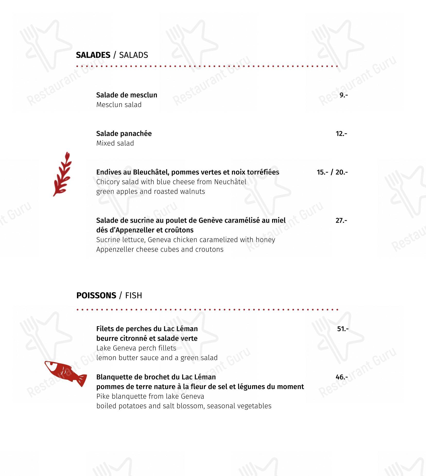 Menu per Restaurant Les Armures ristorante