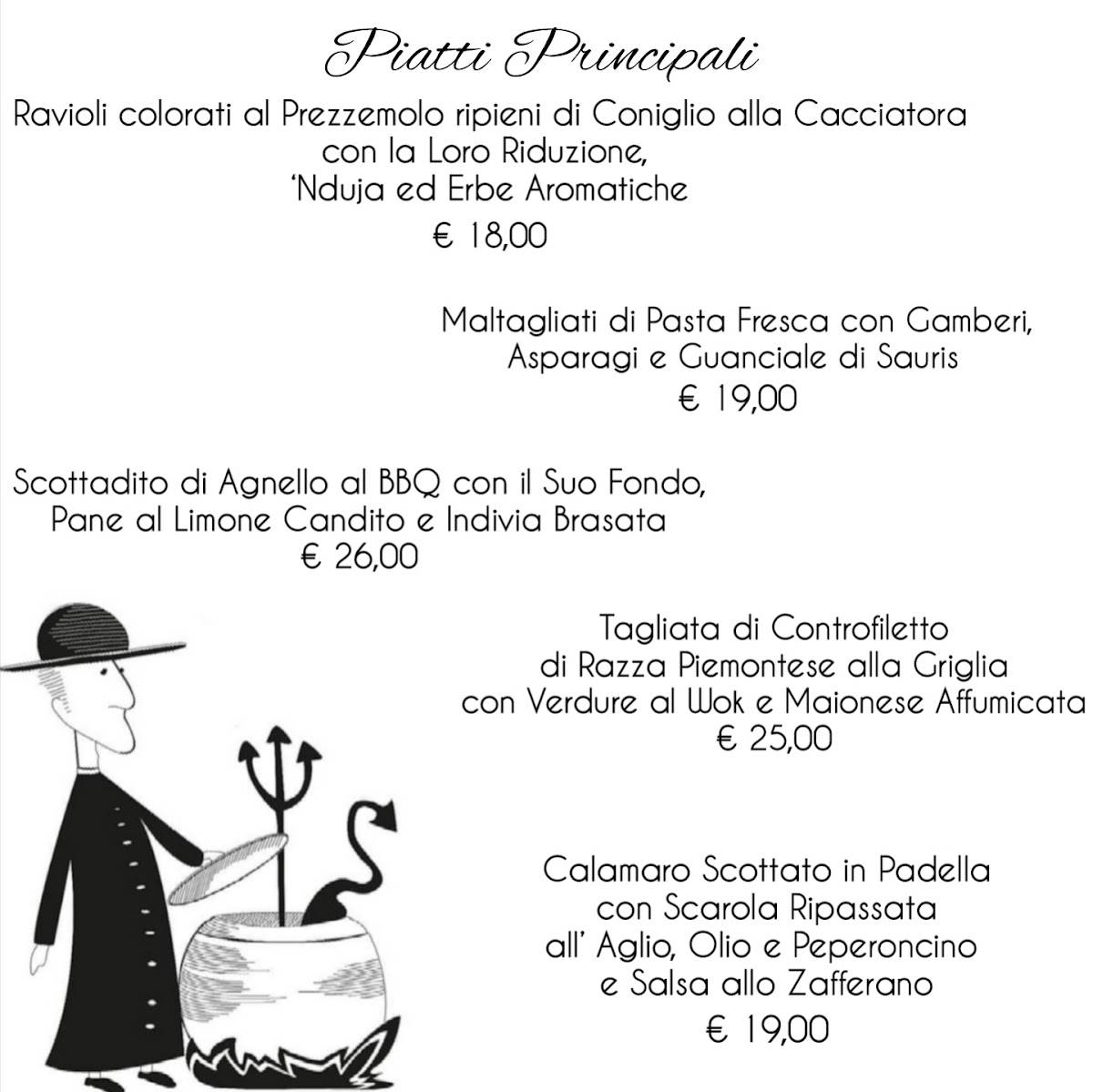 Menu di Locanda del prete 