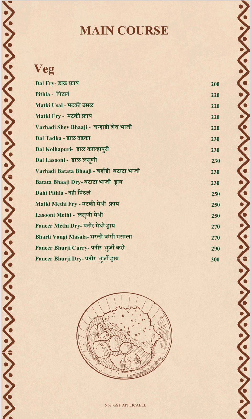 Maharashtra Lunch Home, Thane menu