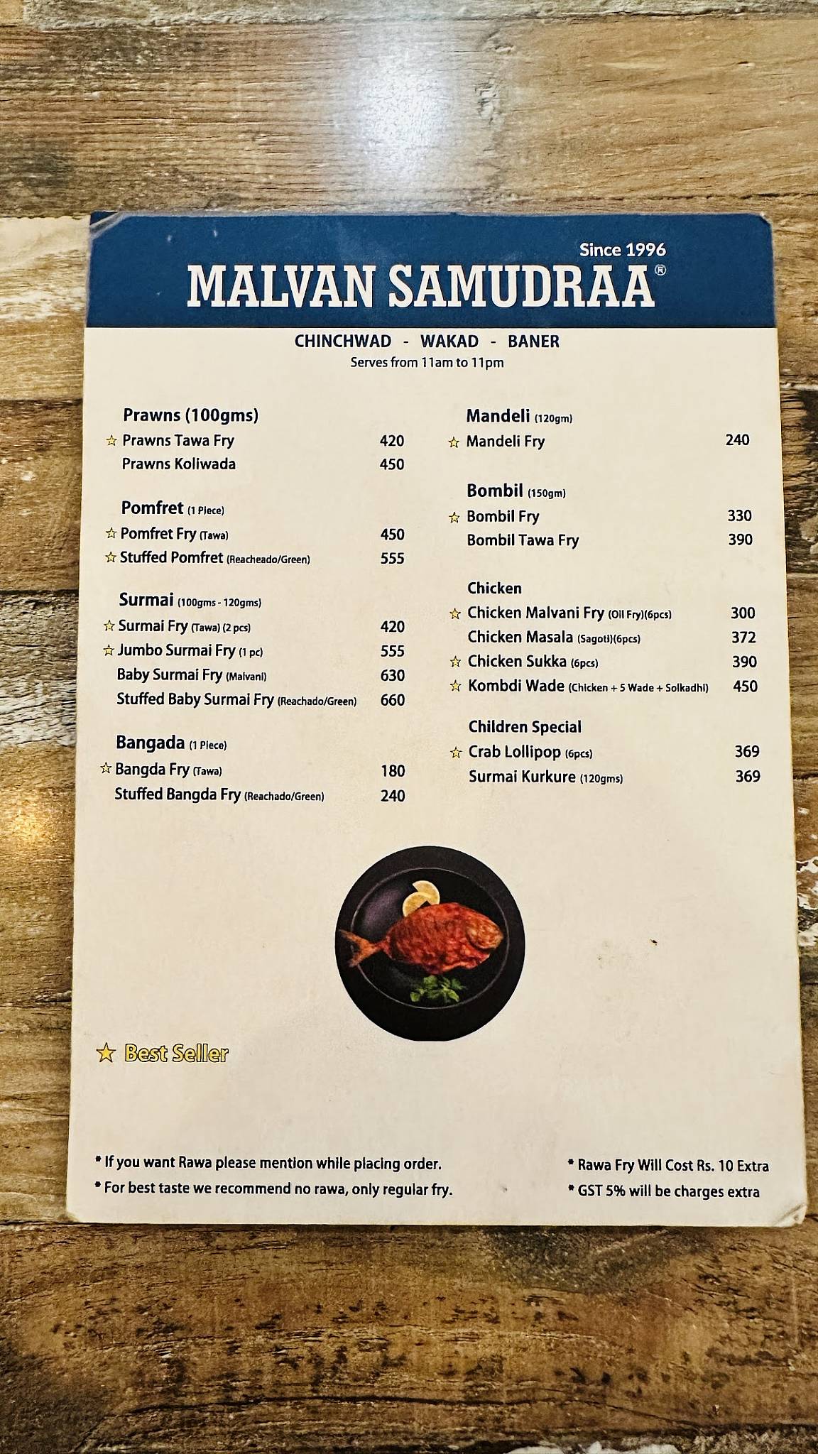 Malvan Samudraa menu