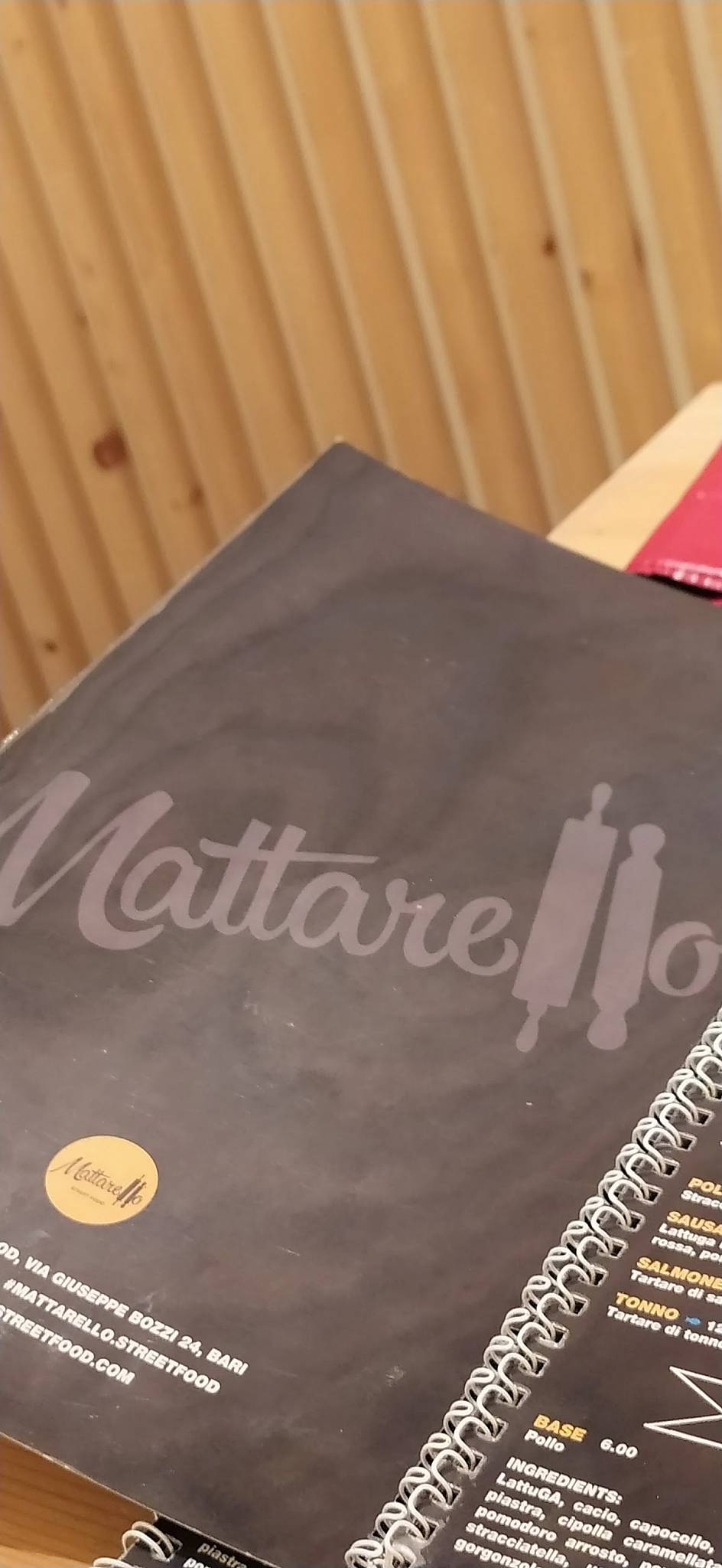 Menu di Mattarello Street Food 