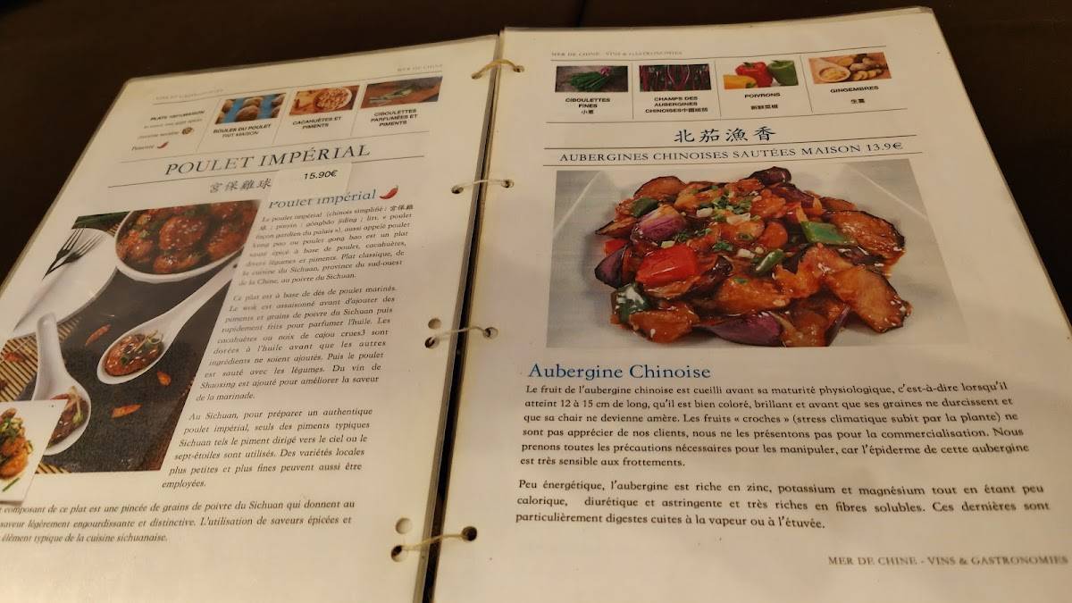 Menu de Mer de Chine