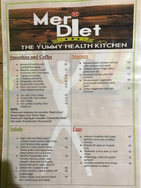 Meri Diet menu