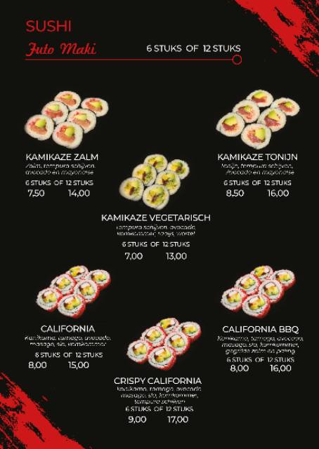 Menu de Moshi Sushi Wok & grill