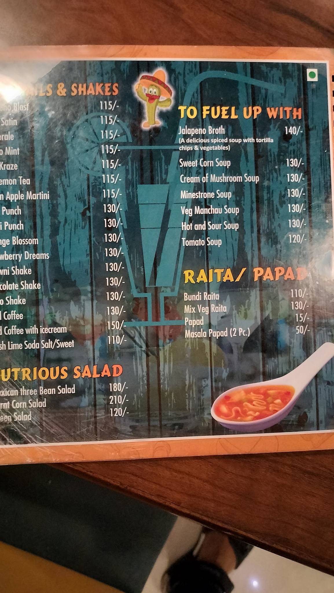 Mr.Jalapenos menu