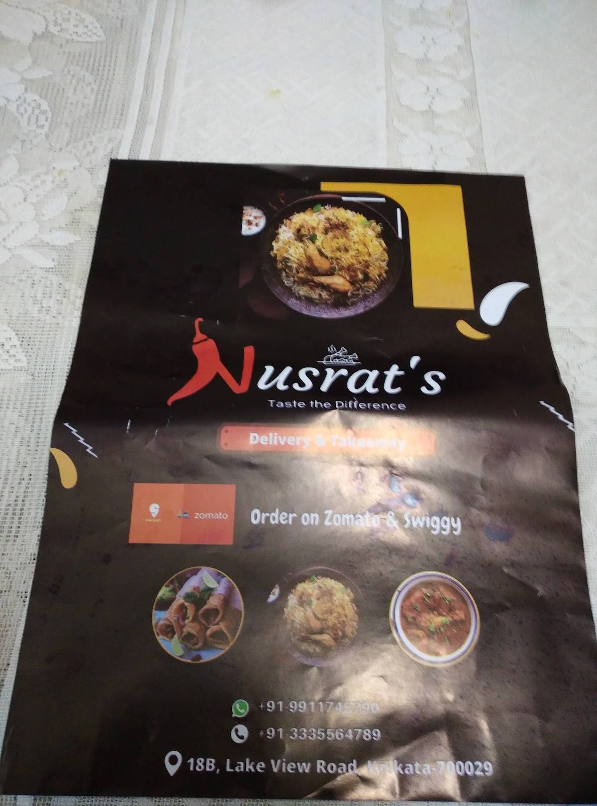 Menu At Nusrats Taste The Difference Kolkata