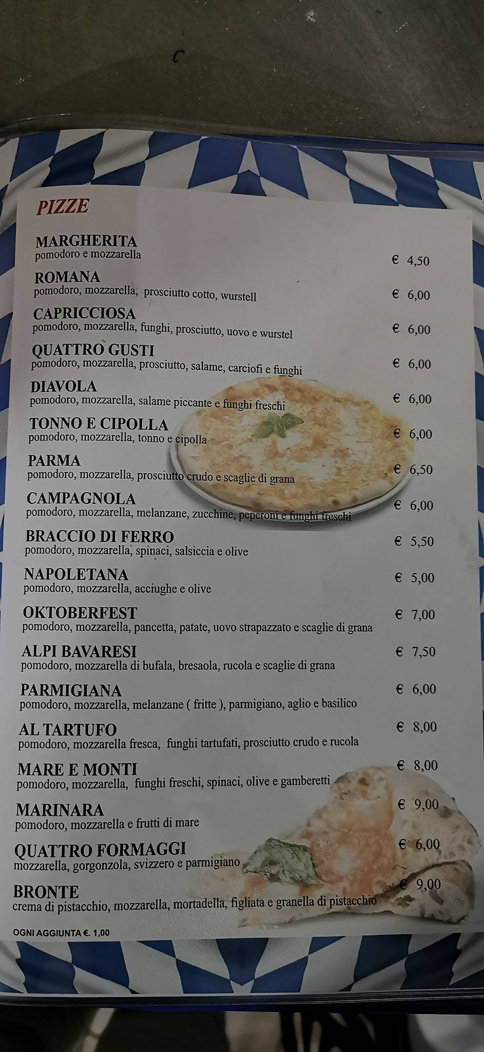 Menu di Oktoberfest Ristorante pizzeria 
