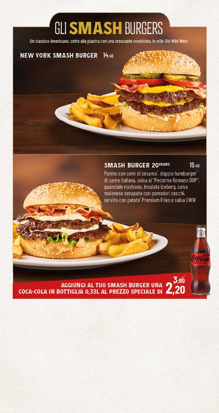Menu di Old Wild West | The Village Parco de' Medici 