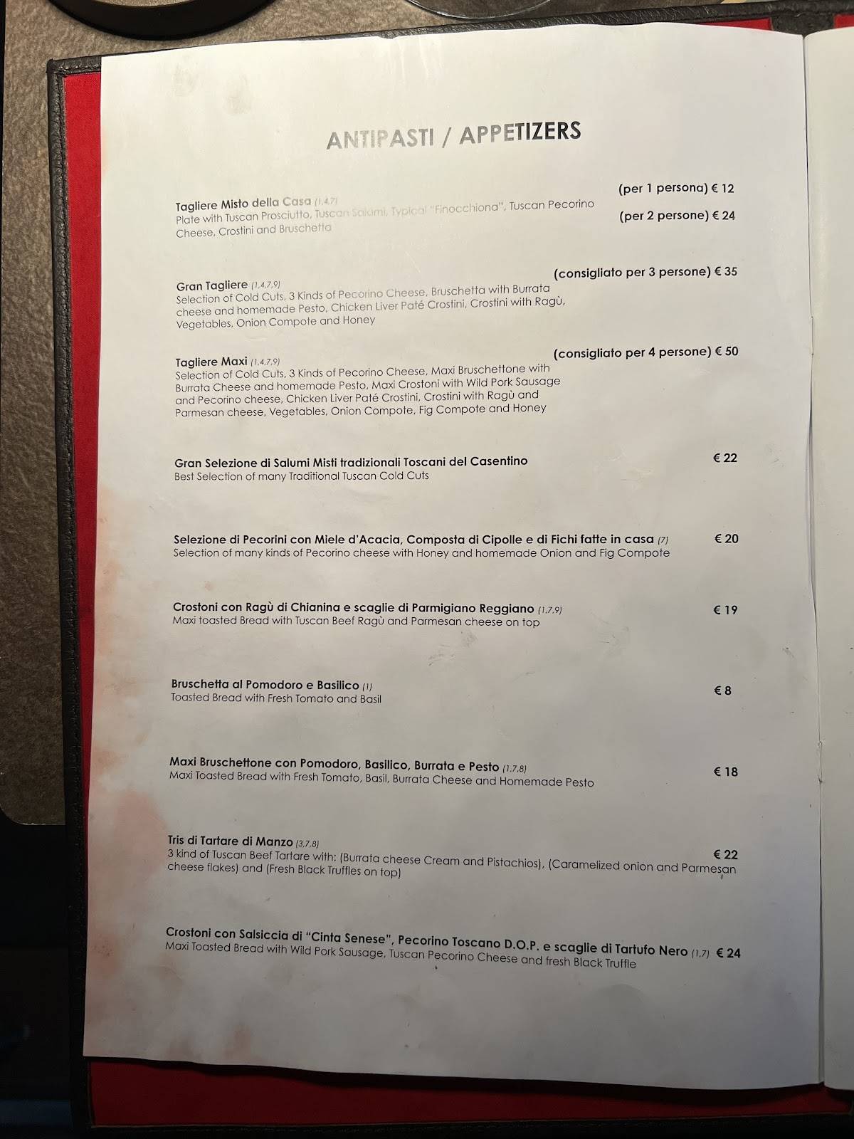 Menu di Oliandolo Caffè Ristoro 
