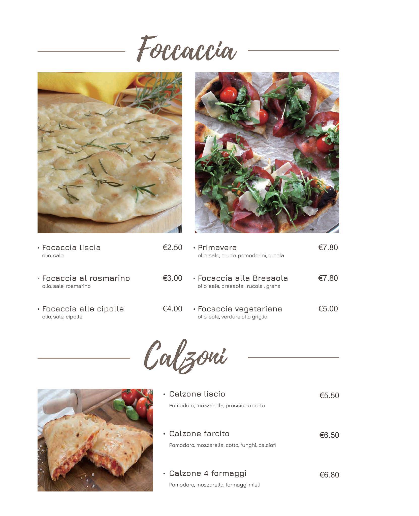 Menu di Olimpia Ristorante Pizzeria 