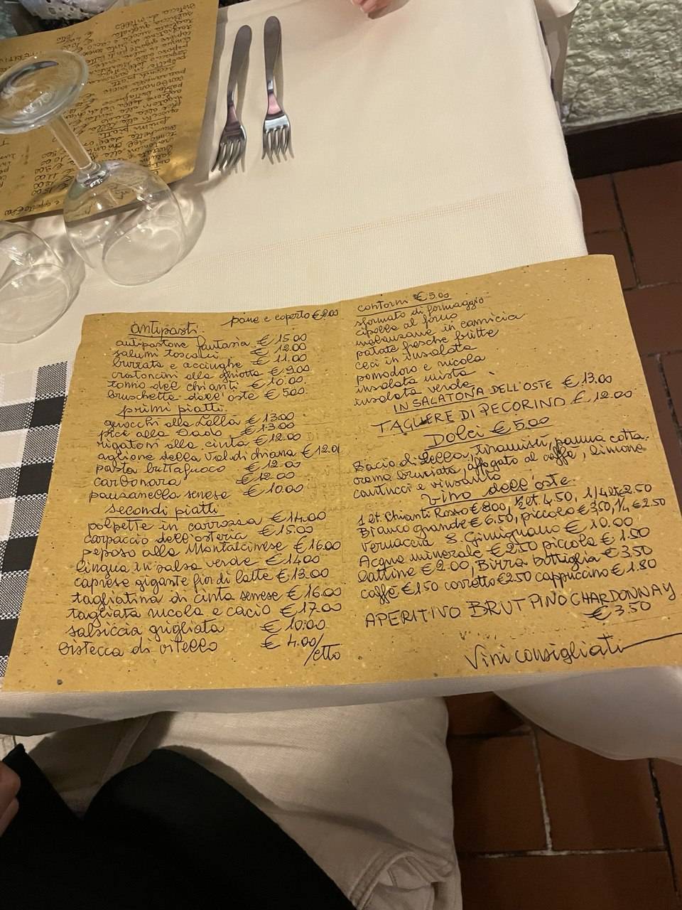 Menu di Osteria Nonna Gina 