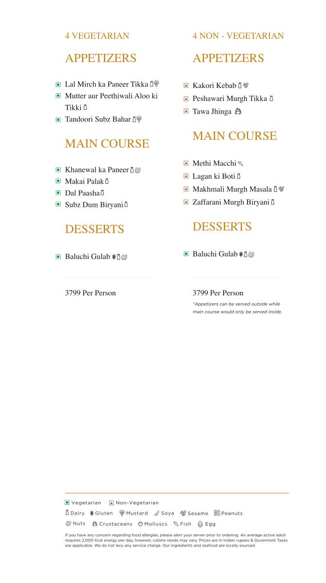 Paasha menu