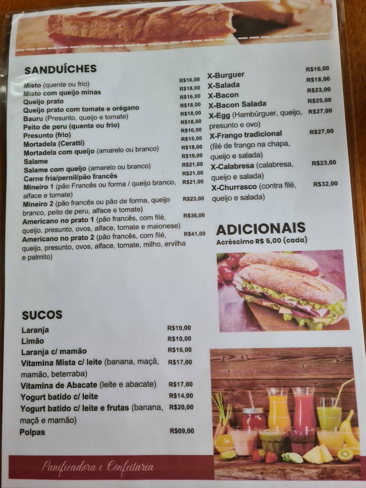 Panificadora Ponto Chic cardápio