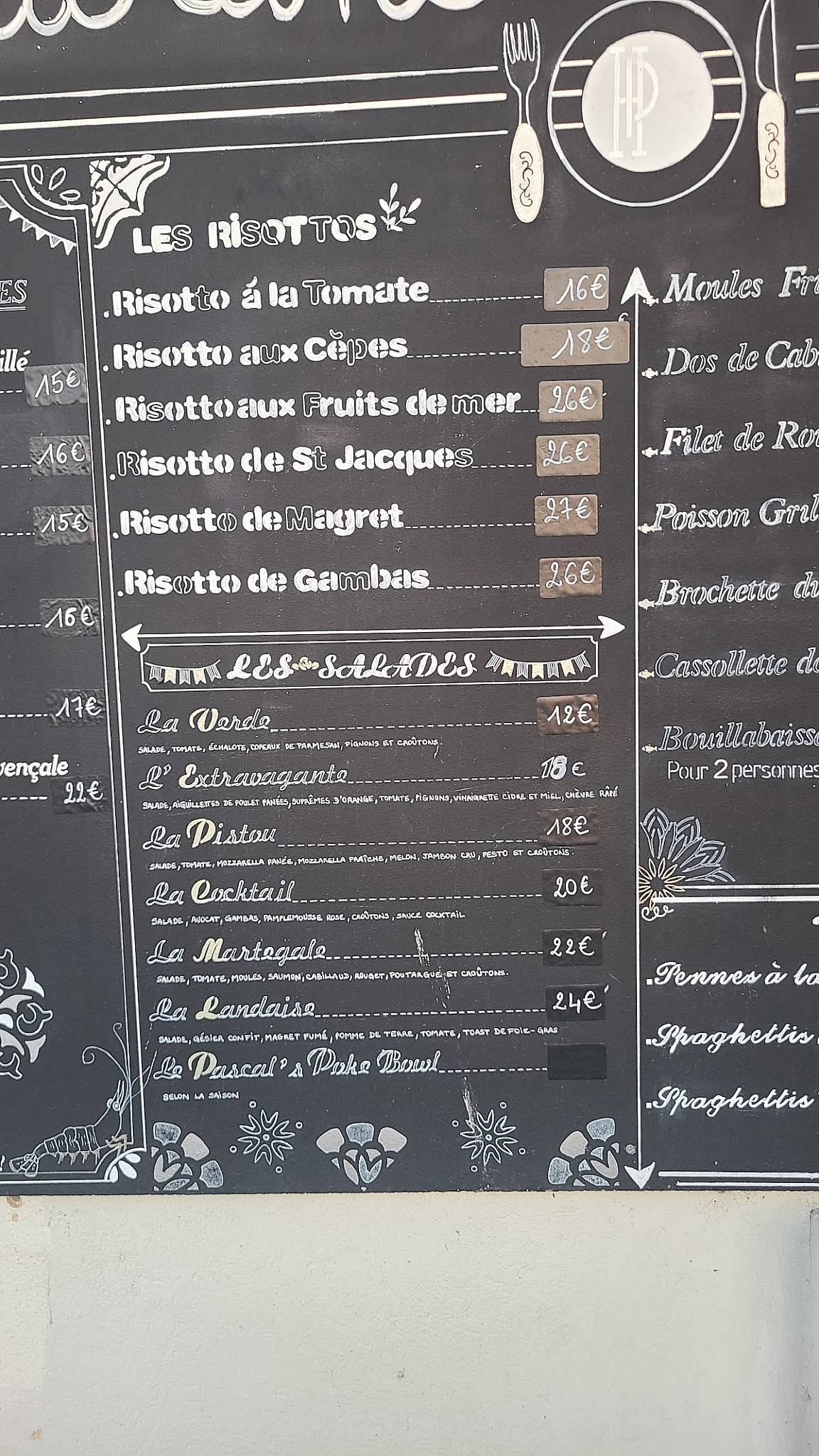 Menu de Restaurant Pascal