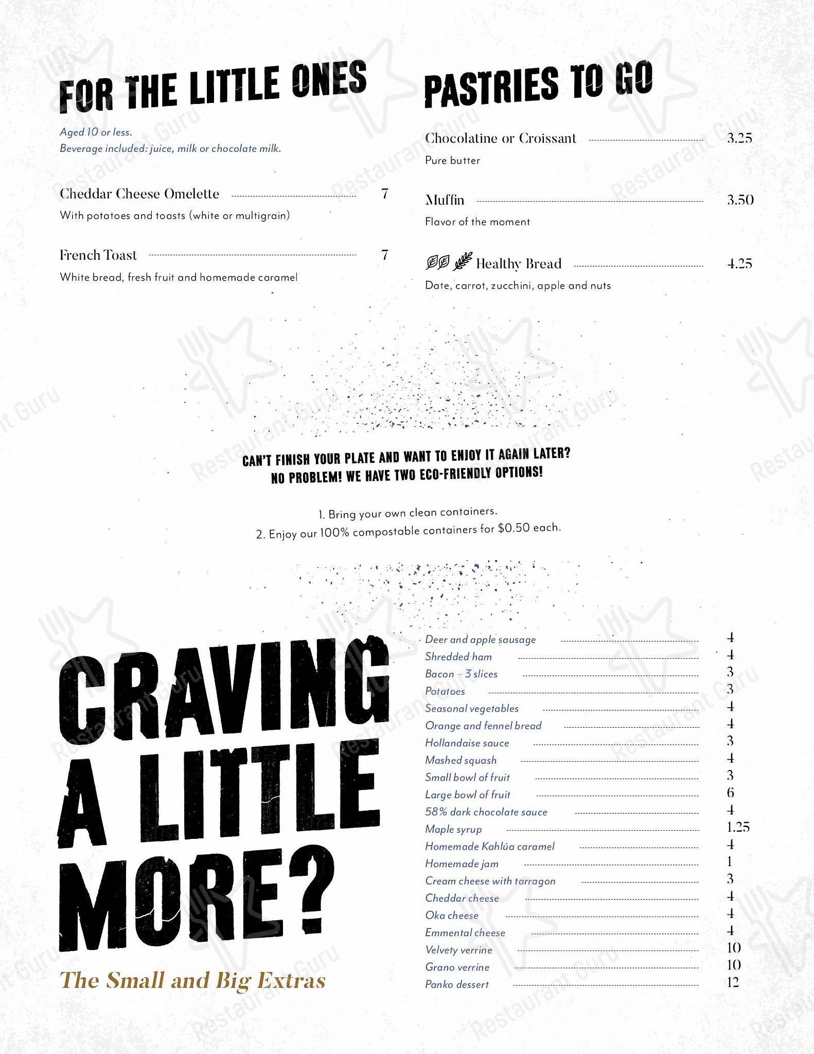 Péché Matinal dans Longueuil - Menu