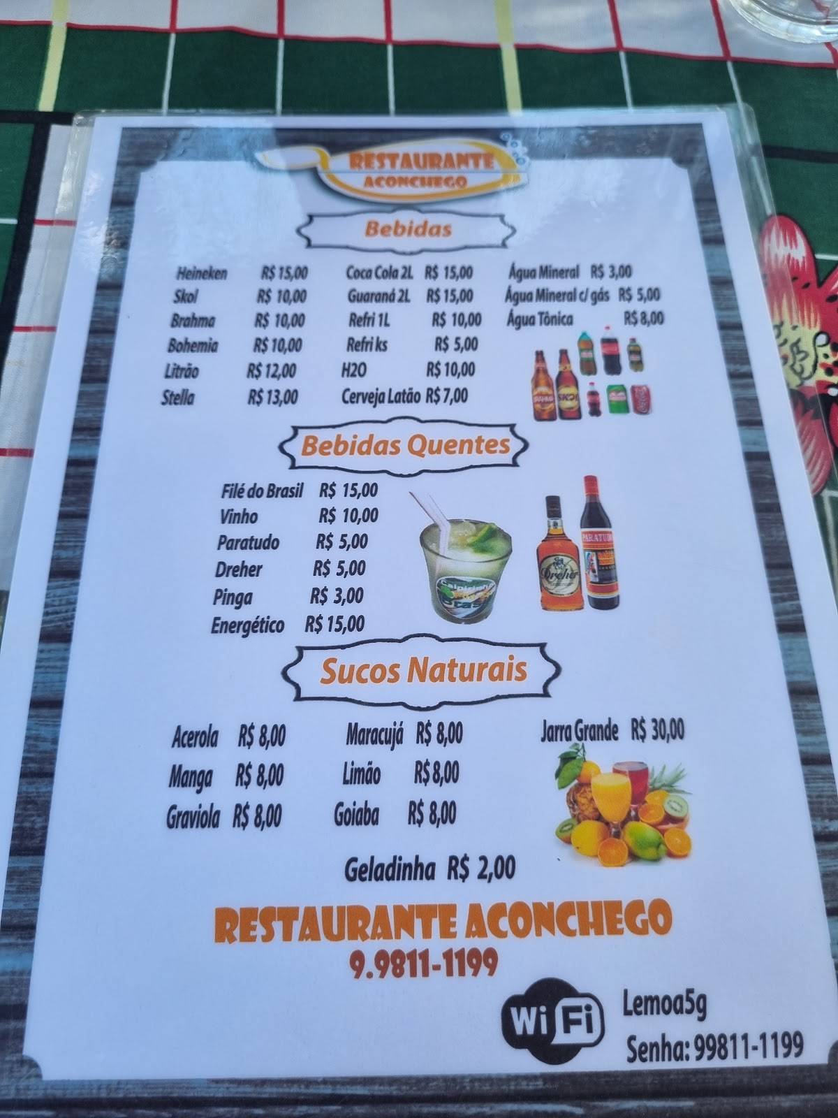 Pesque Pague Paraiso Aconchego cardápio