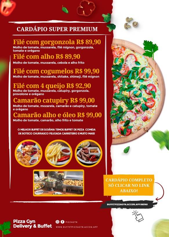 Pizza Gyn Delivery & Buffet cardápio