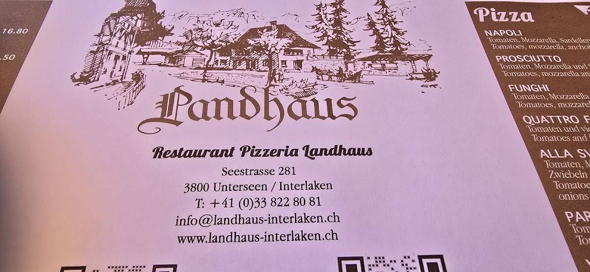 Menu di Restaurant Pizzeria Landhaus 