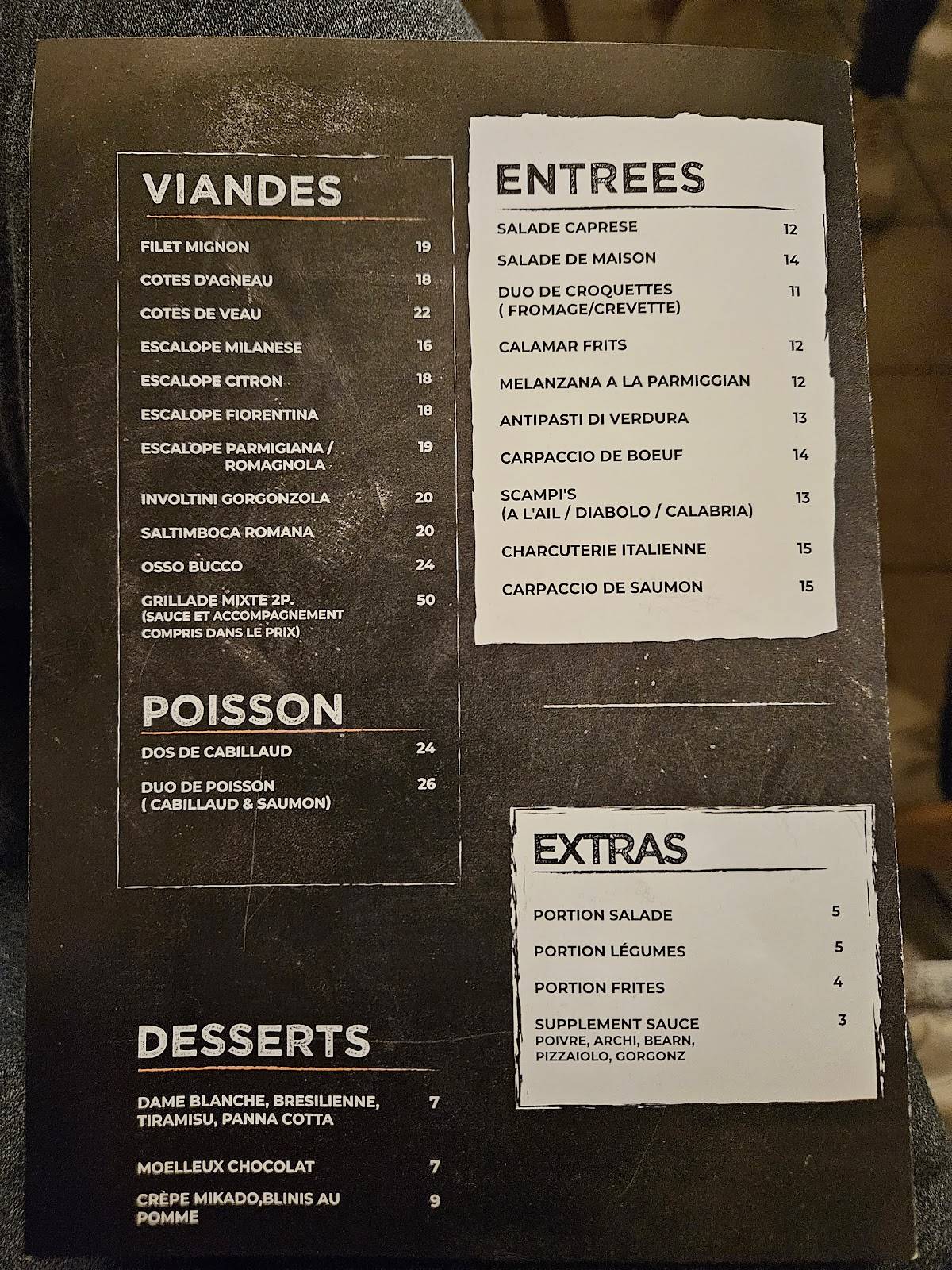 Menu de Pizzeria Pasta Calabria