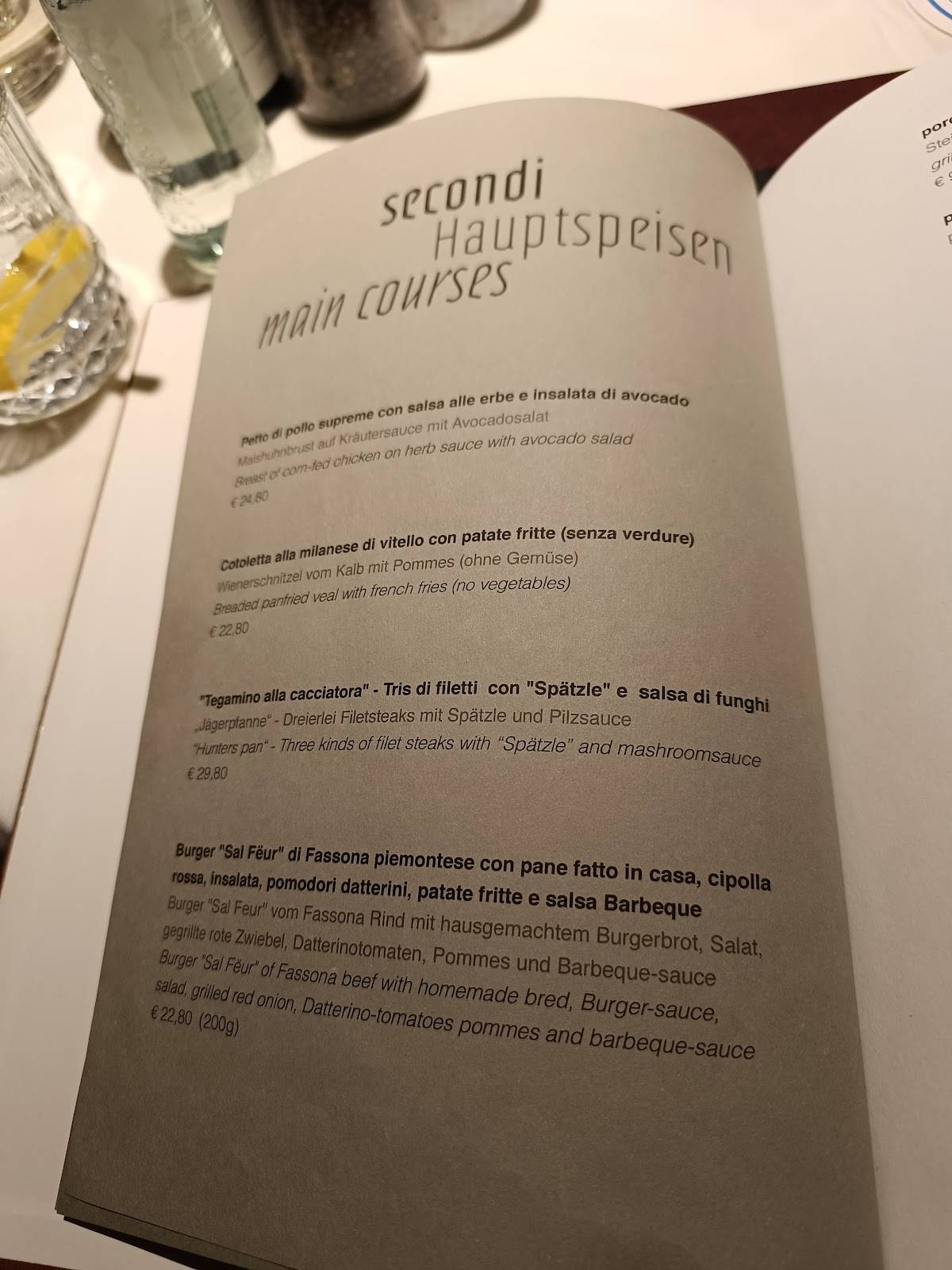 Menu di Restaurant Pizzeria Sal Fëur 