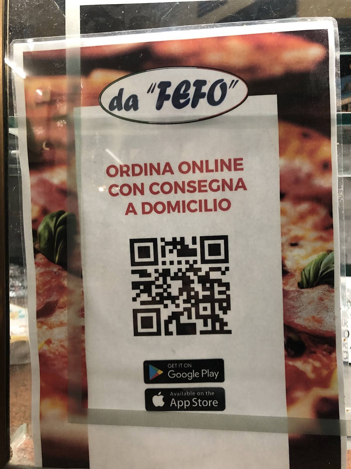 Menu di Pizzeria da FEFO 