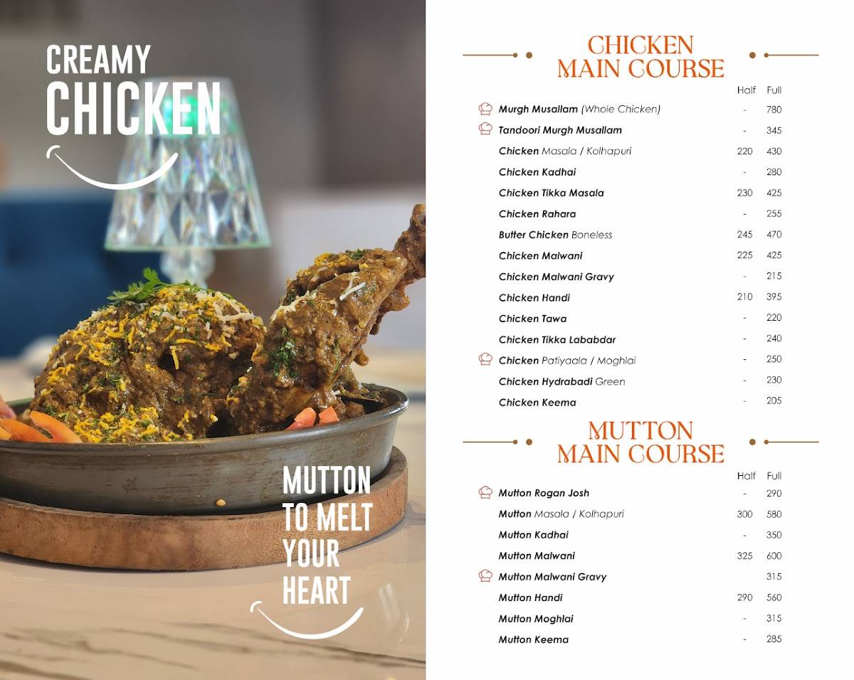 Posh Dining menu