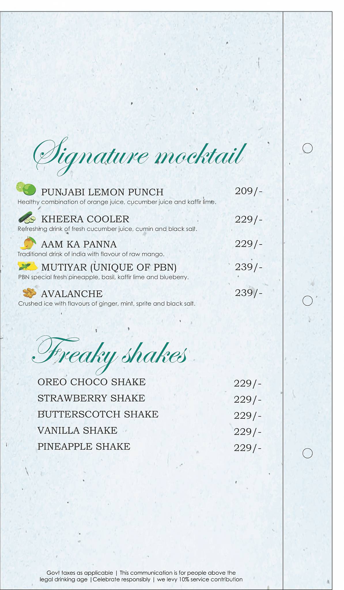 Punjabi By Nature menu
