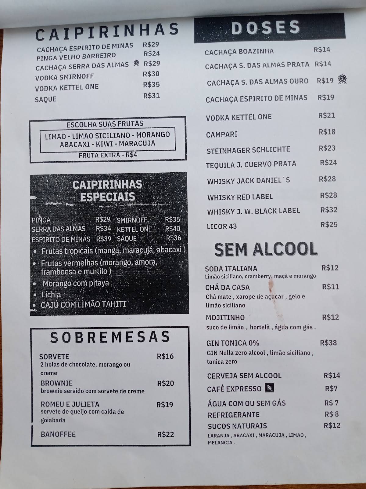 Quintal da Imperatriz cardápio