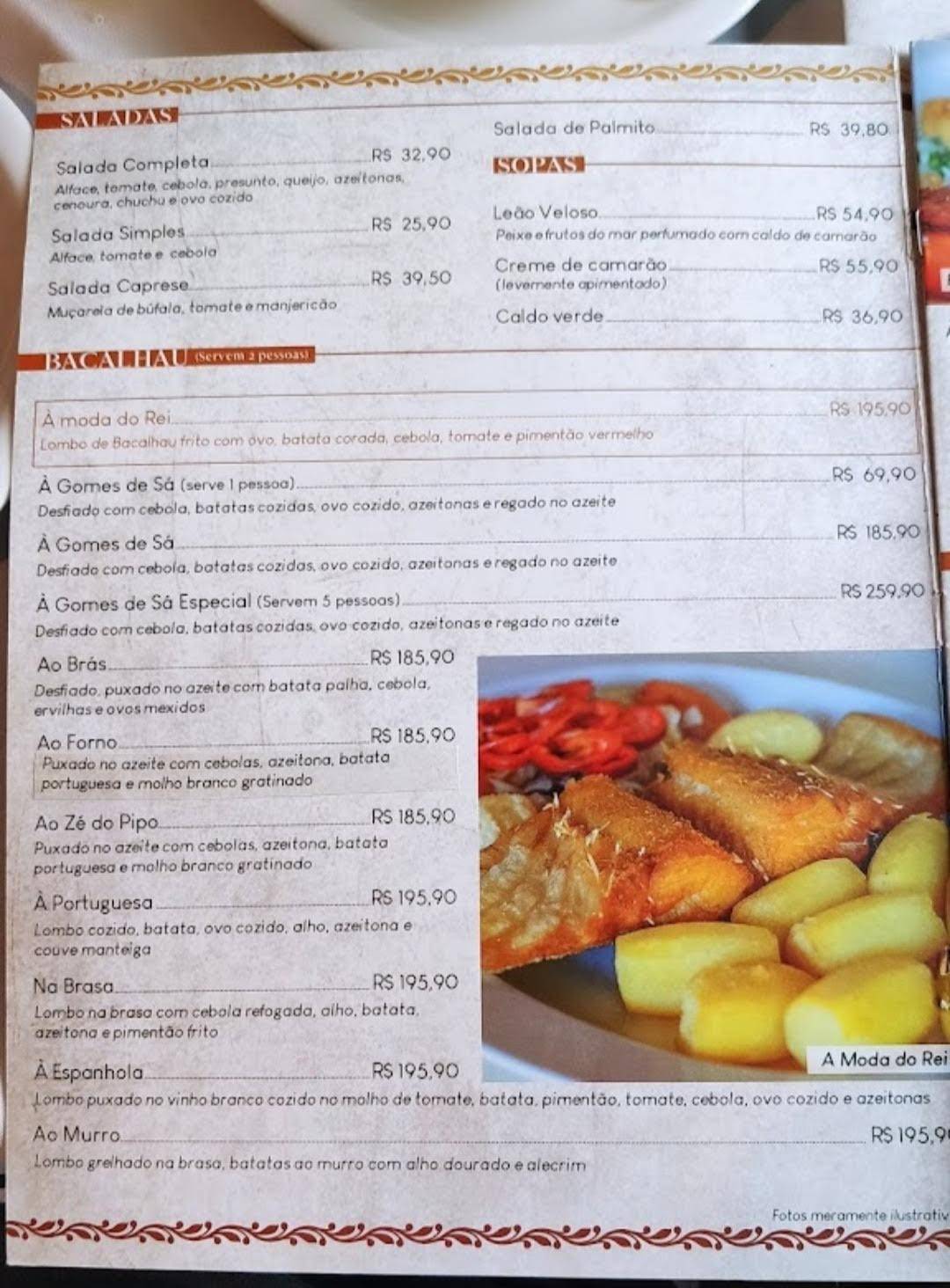 Rei do Bacalhau - Ilha do Governador cardápio