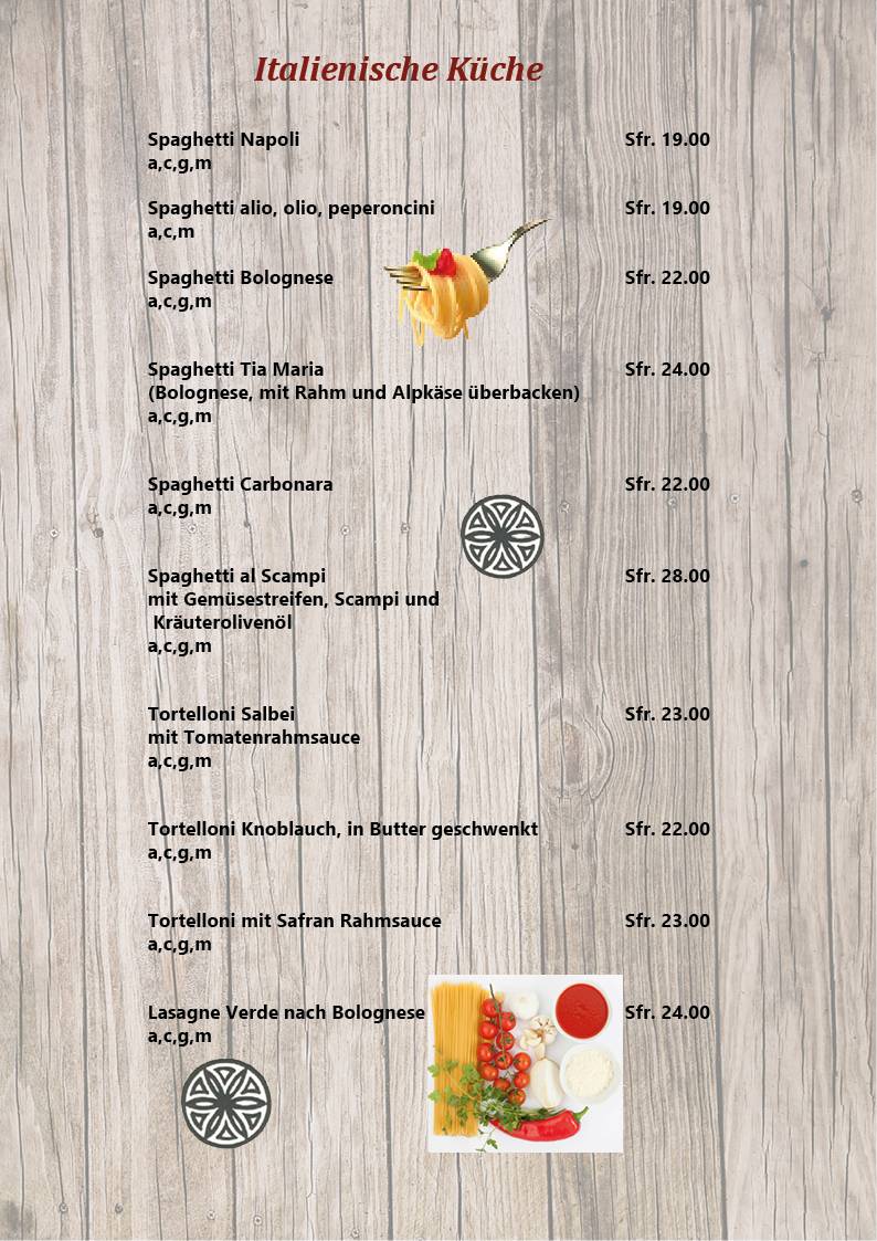 Menu di Restaurant / Bar La Terrassa 
