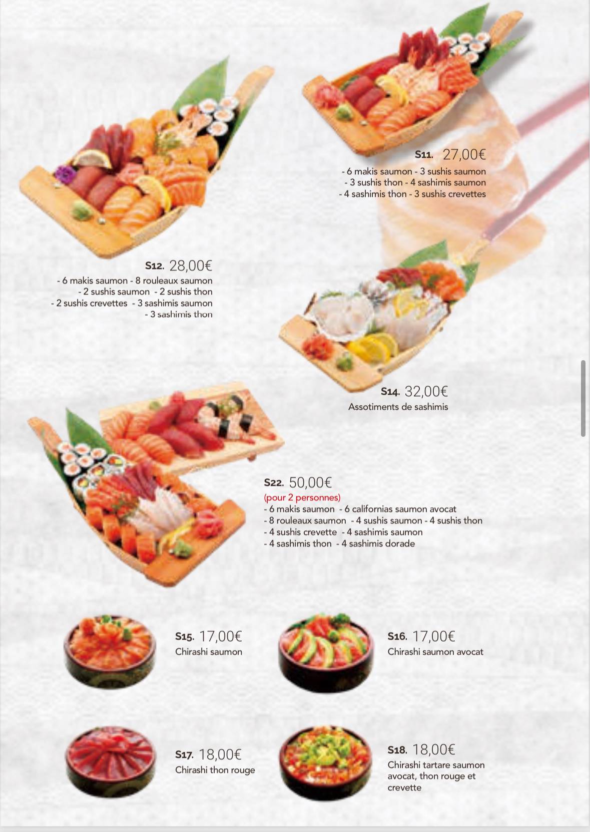 Menu de Restaurant Hokkaido