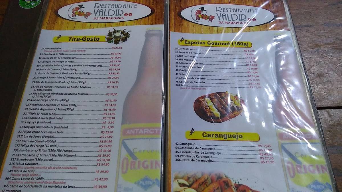 Restaurante Valdir da Maraponga cardápio