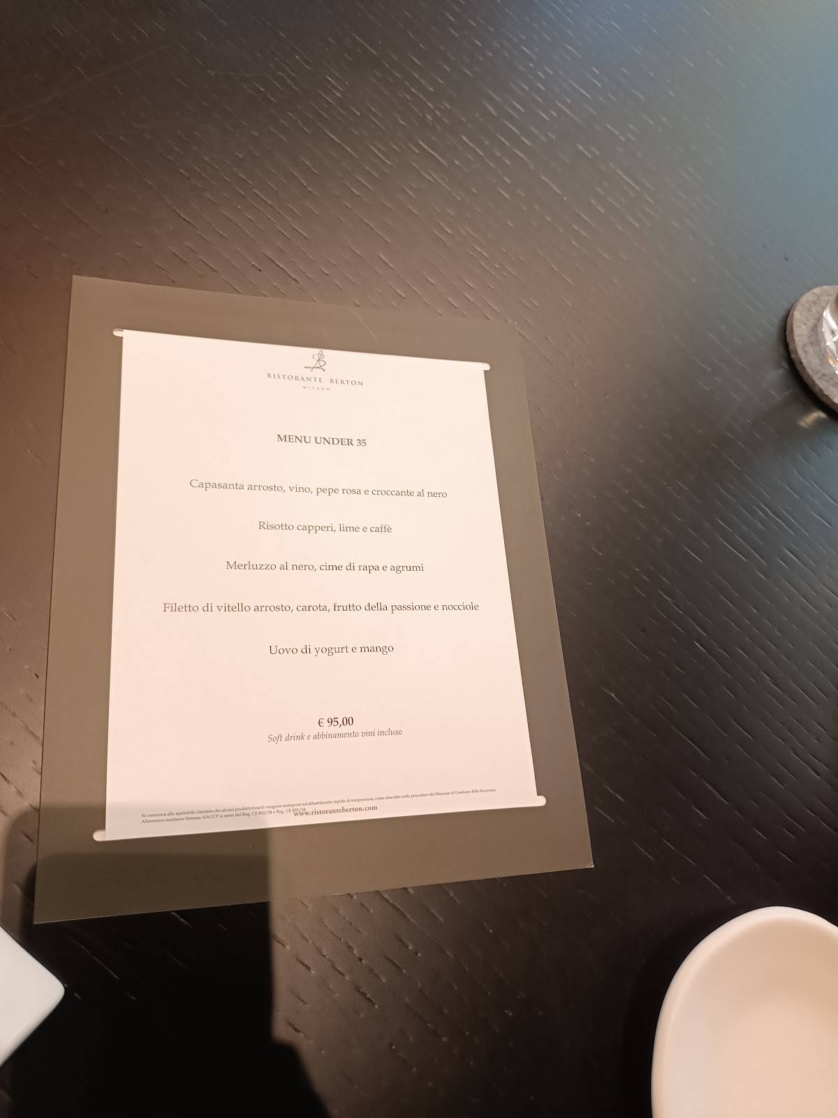 Menu di Ristorante Berton 