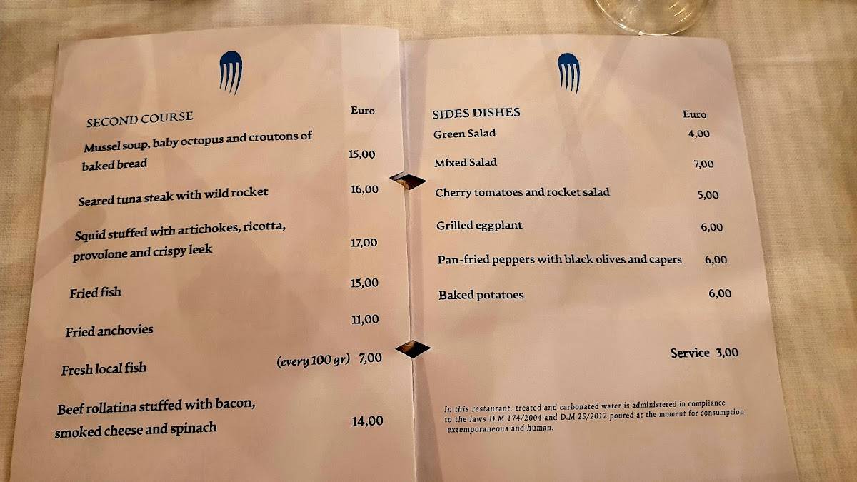 Menu di Ristorante La Medusa 