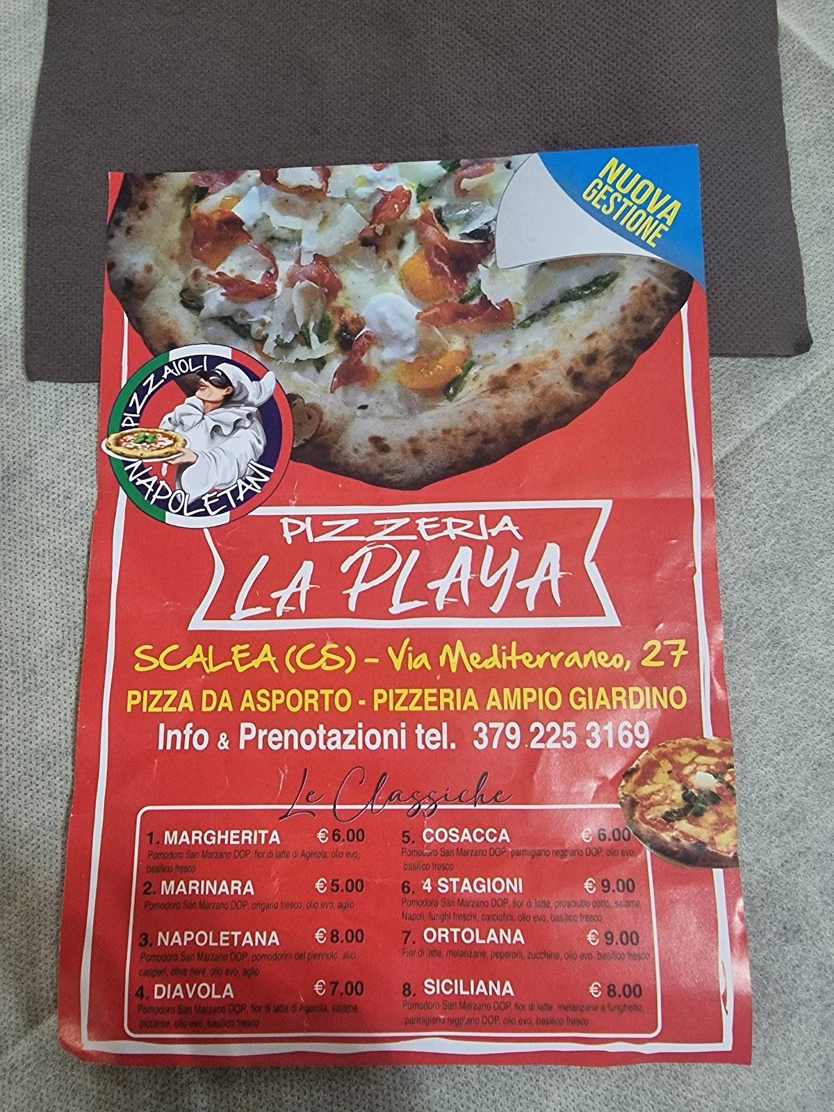 Menu di Ristorante La Playa Pizza e Pesce 