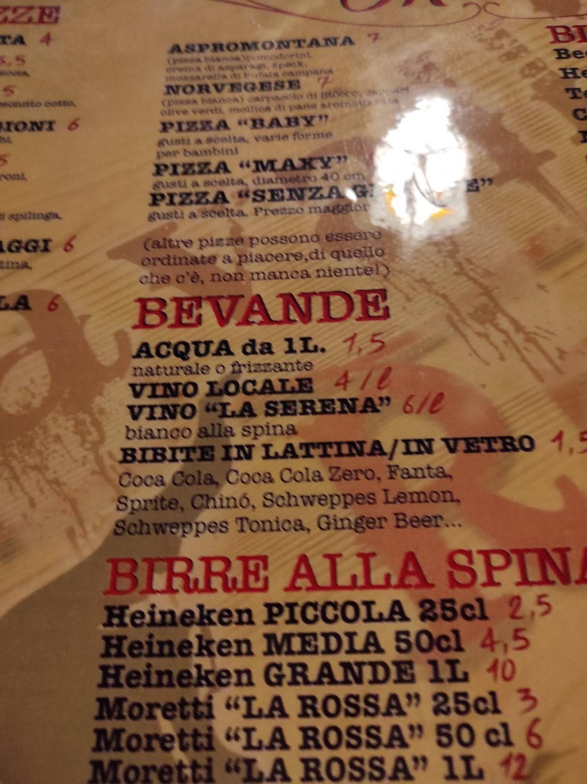 Menu di Ristorante Pizzeria Maneggio Cavallica Ranch 