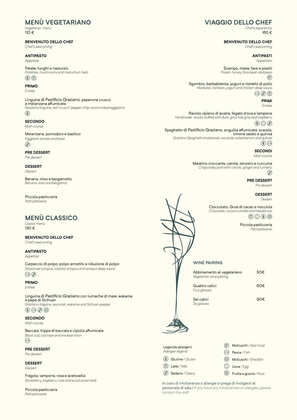 Menu di Ristorante Procaccini Milano 