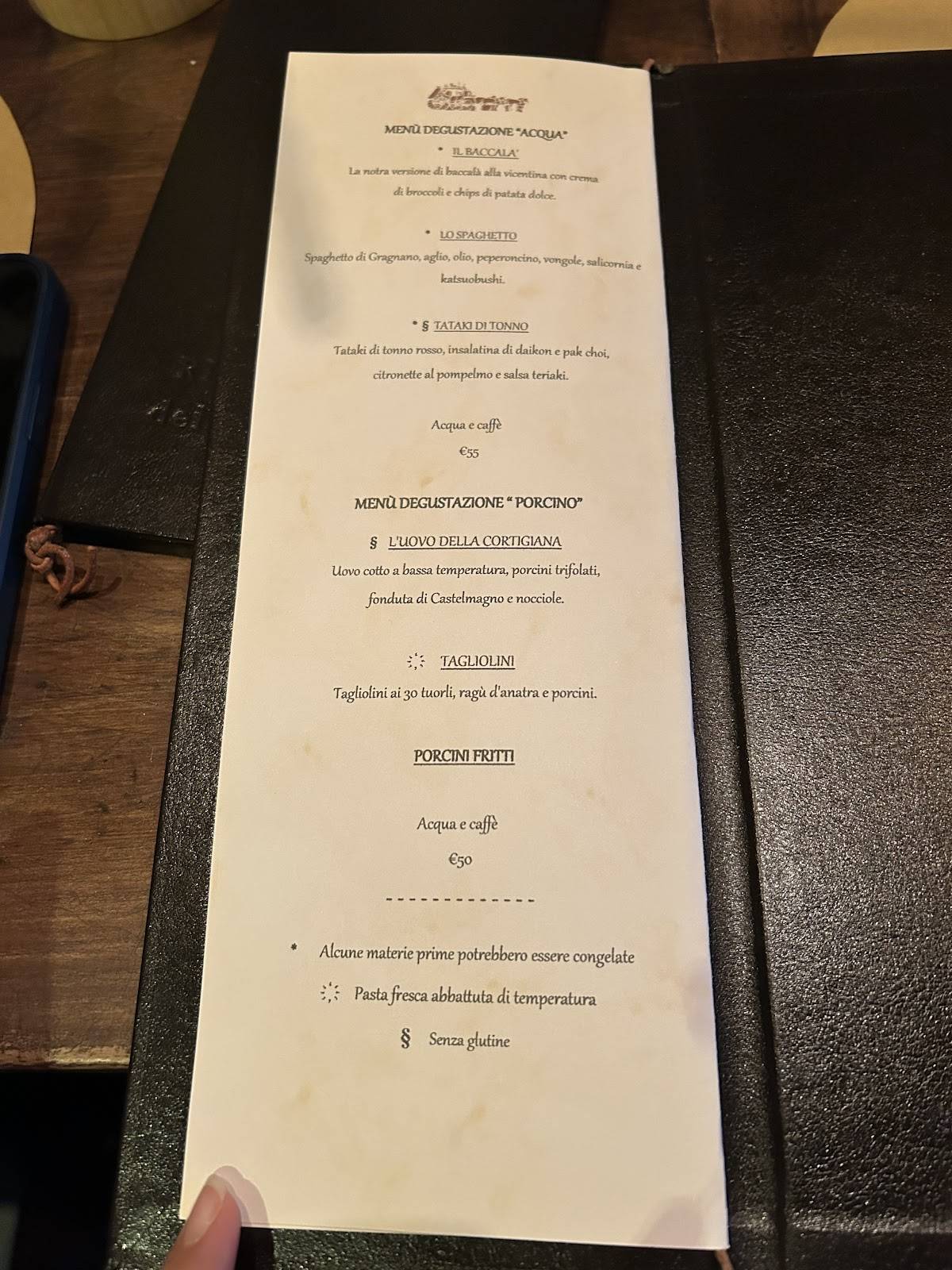 Menu di Ristorante del Castello dal 1882 