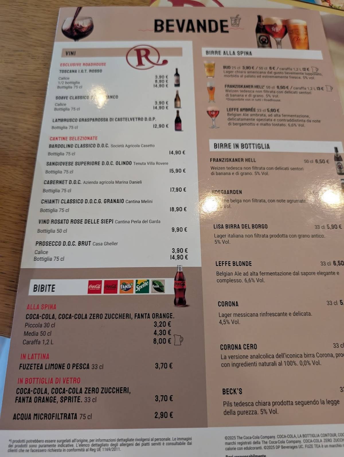 Menu di Roadhouse Restaurant Aosta 