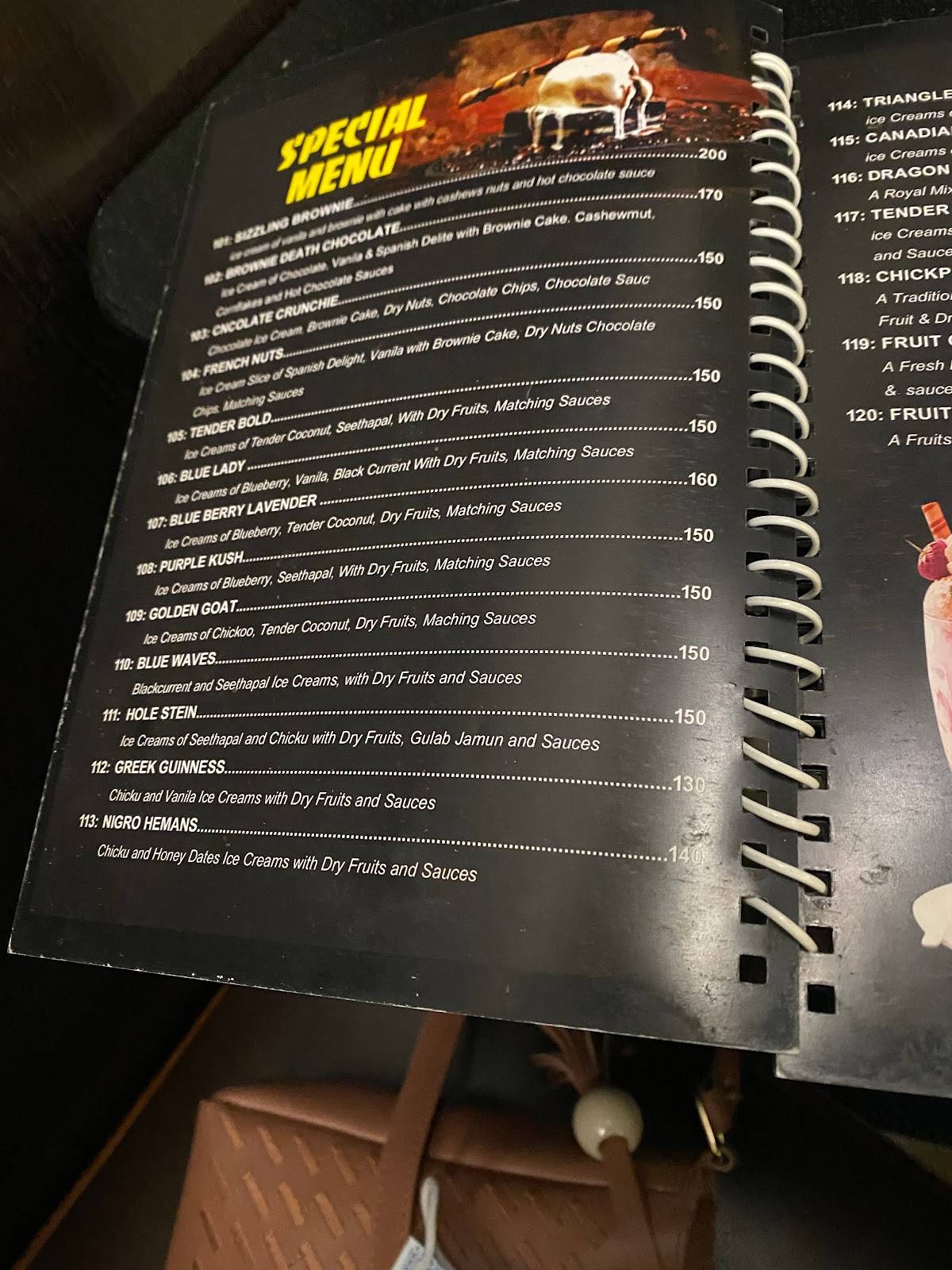 Robins Restaurant menu