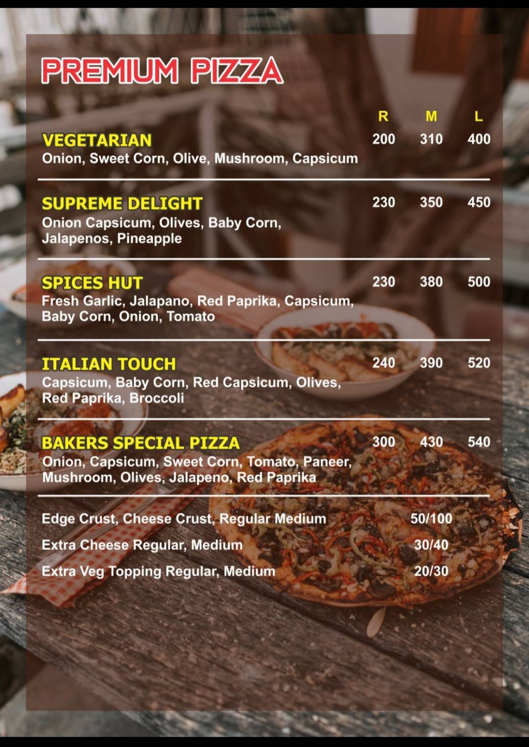 SAMAR BAKERS menu