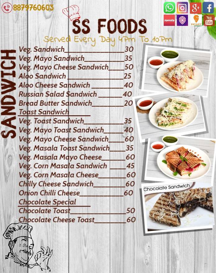 SS Foods menu