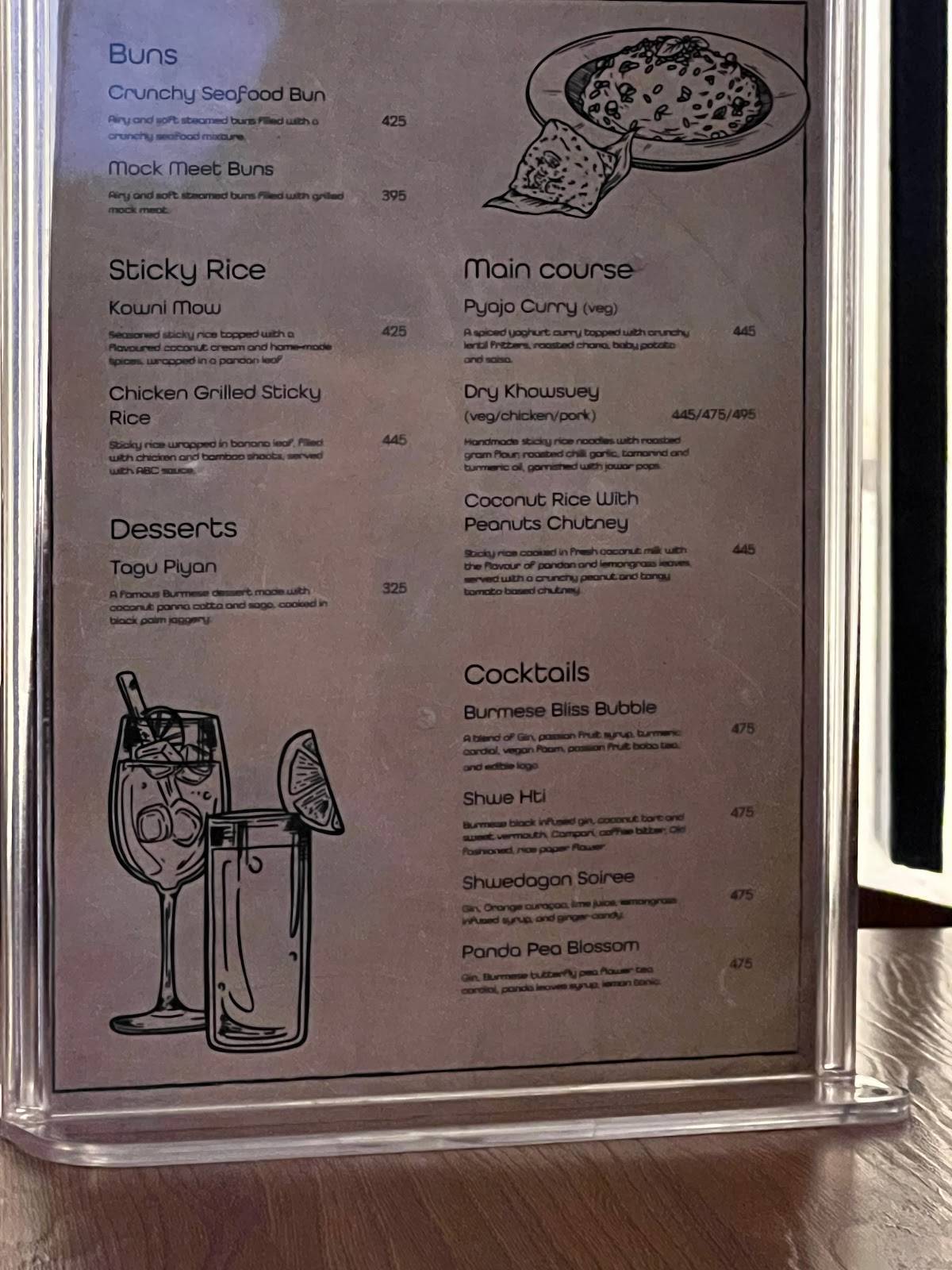 Sashay Taproom & Kitchen menu