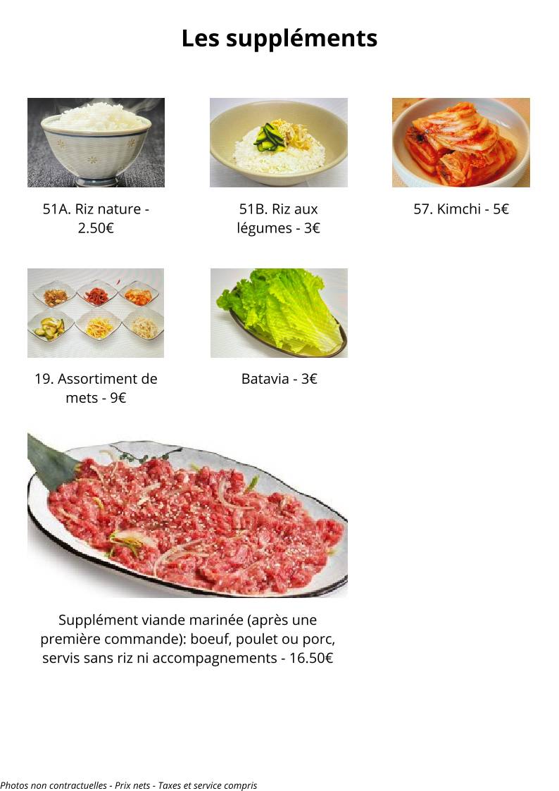 Menu de Shingané